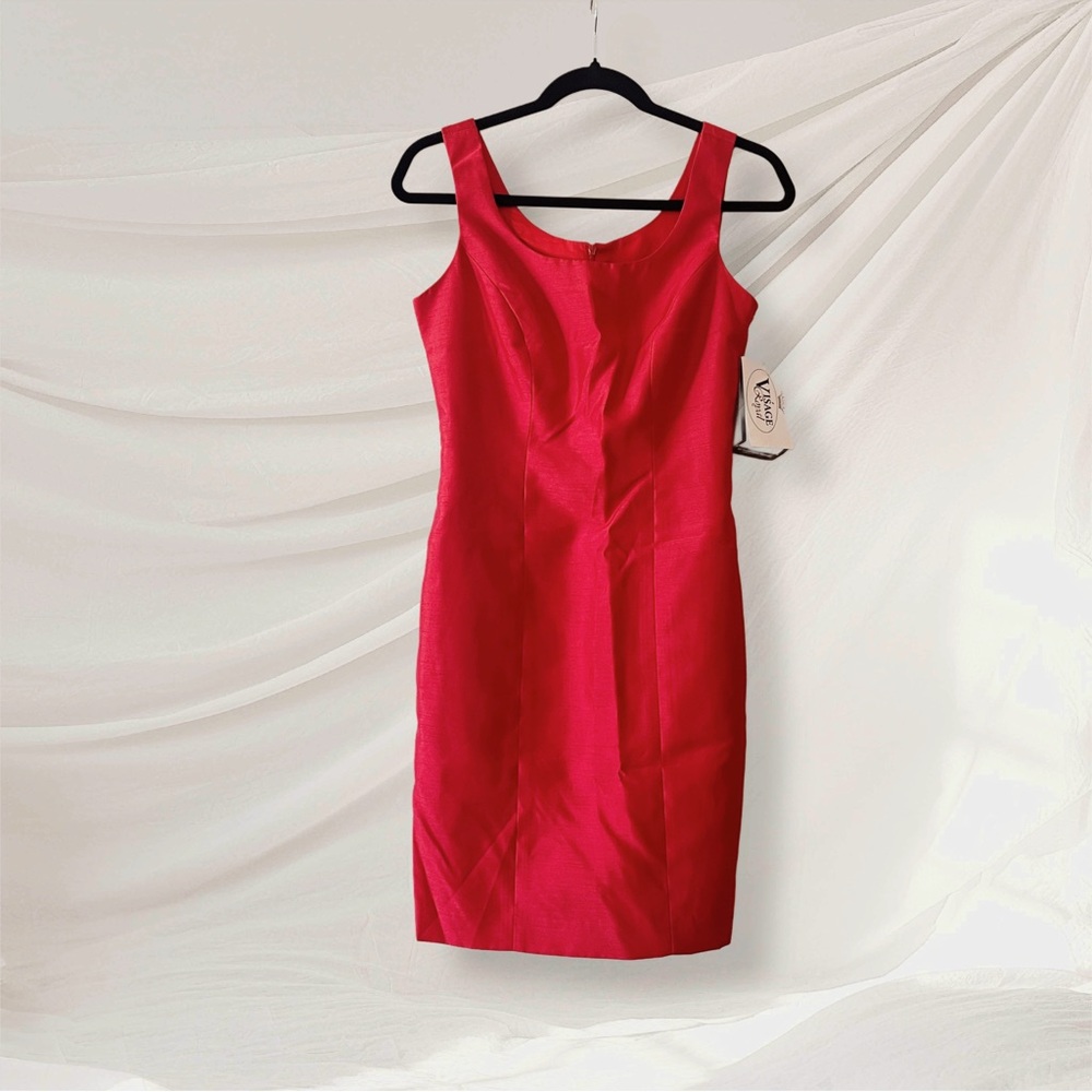 Visage Royal Red Satin Cocktail Mini Dress NWT Size 2 Made in USA